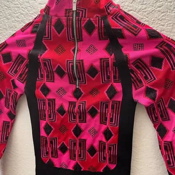 Free People Movement Stars From Mars Pink Geometric Half Zip Base Layer XS/S - Picture 5 of 7